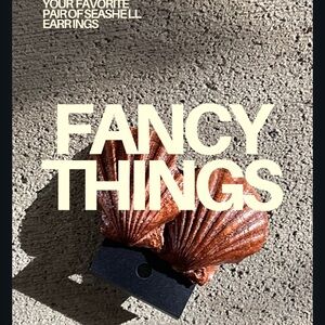 "Bronzed Down" Handpainted Seashell earrings